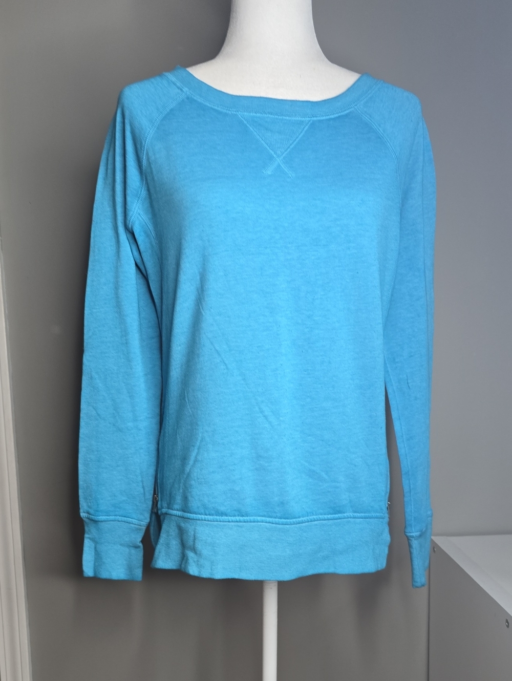 SO Bright Aqua Scoopneck Crew Sweater